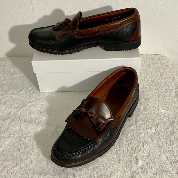Allen Edmonds Nashua Black Brown Tasseled Loafers Men’s Size 10 D Slip On - Picture 1 of 9